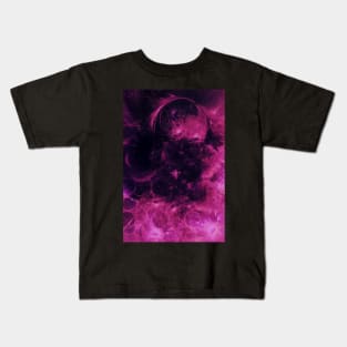 Black and Pink Cream Liquid Swirl Abstract Artwork Kids T-Shirt